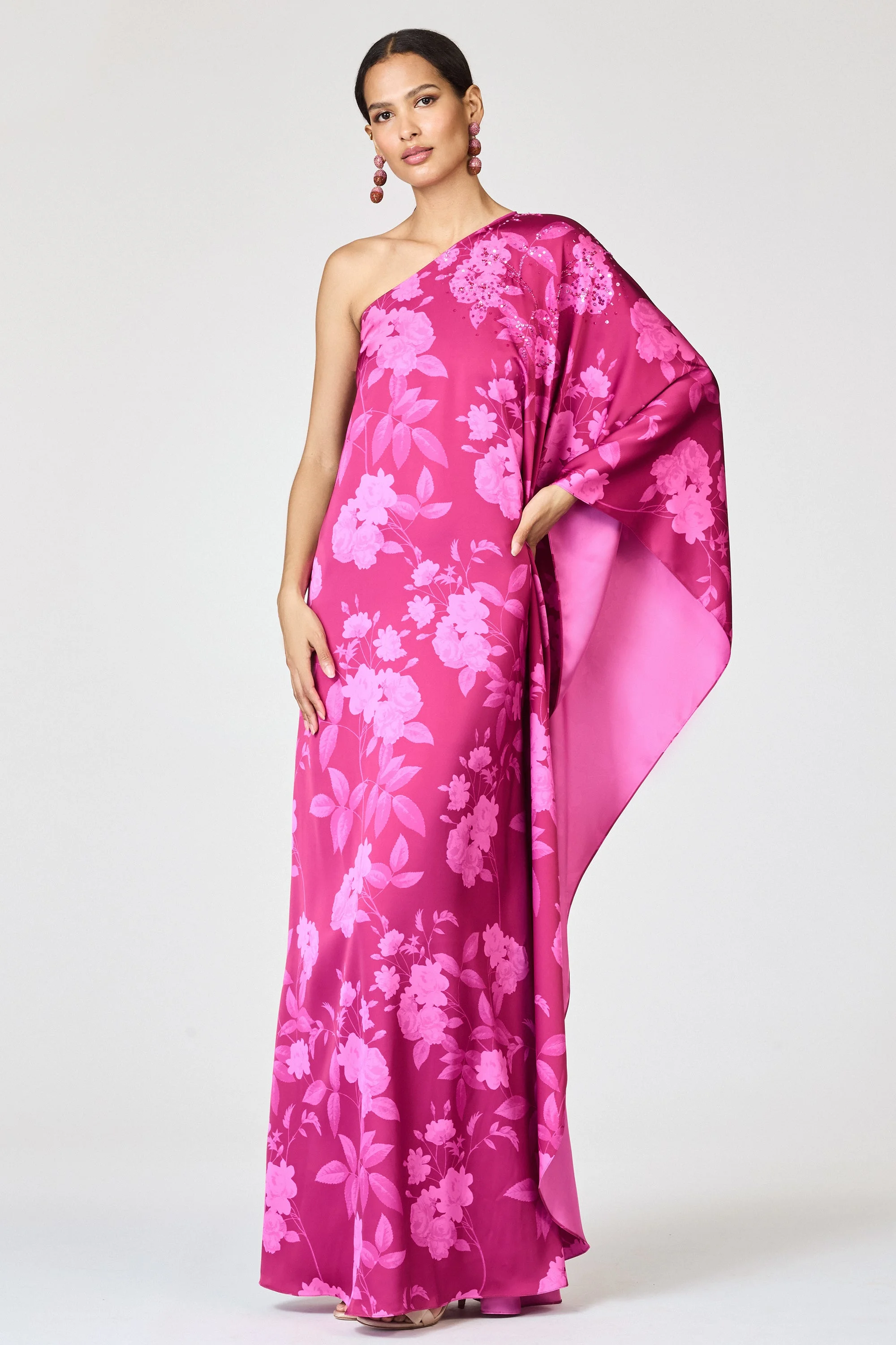 EMBELLISHED DEMI GOWN - RHODOLITE ROSES - 1