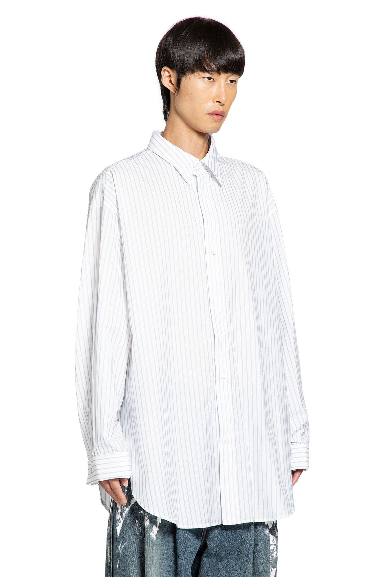 Cotton Poplin Pinstriped Oversized Shirt - 2
