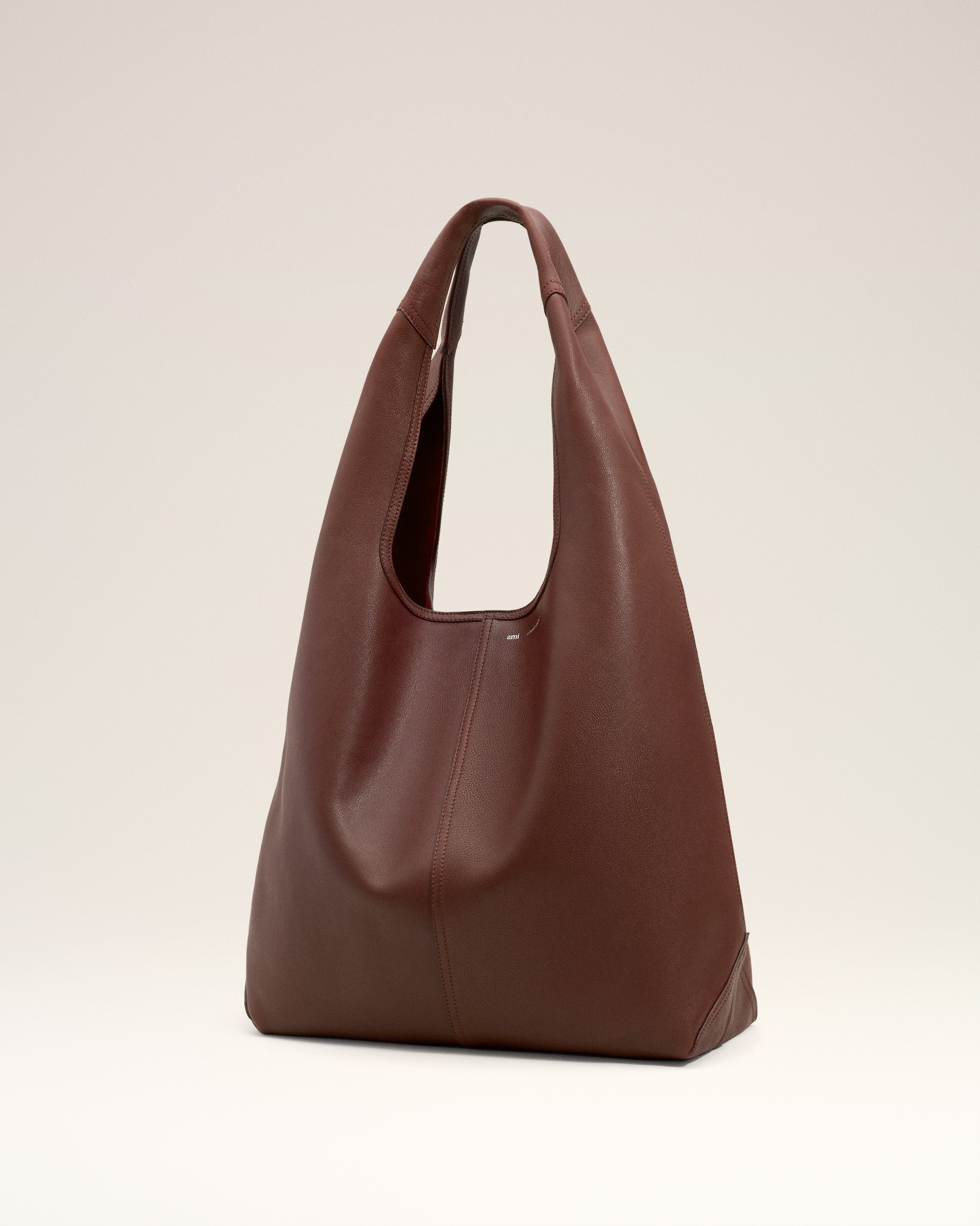 BURGUNDY SUPPLE LEATHER ETIENNE HOBO BAG - 3