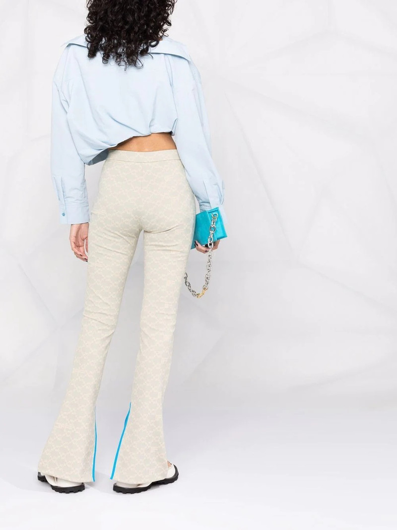 monogram ankle-slit trousers 4