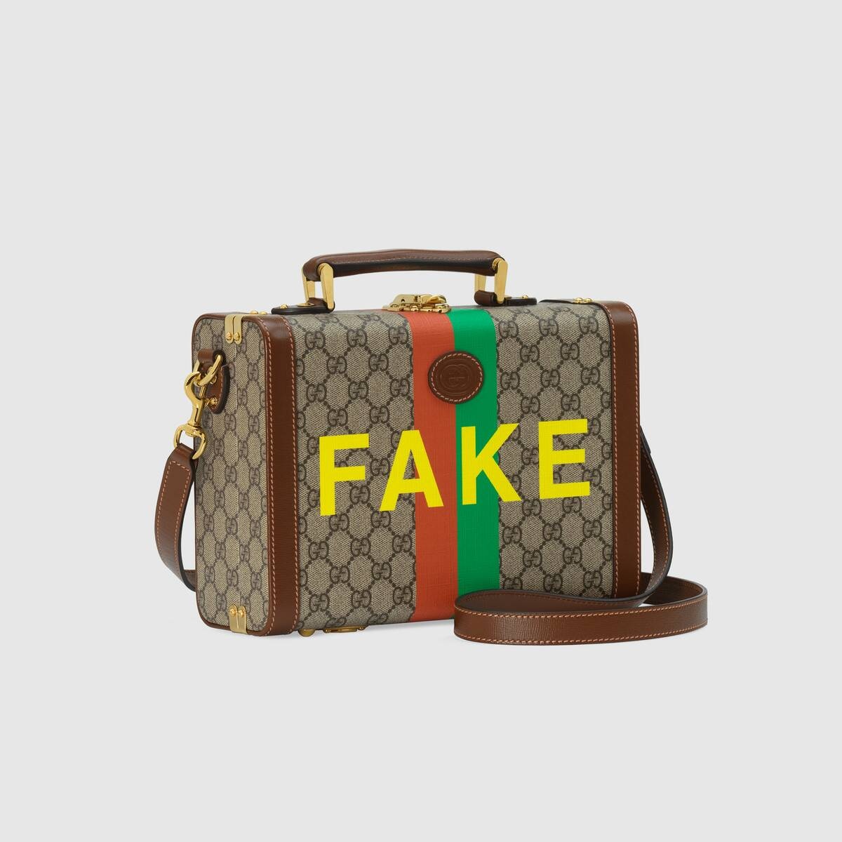 'Fake/Not' print beauty case - 12