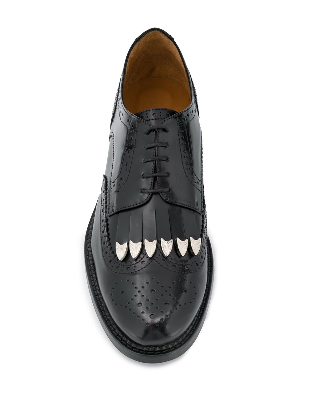brogue detail lace-up shoes - 4