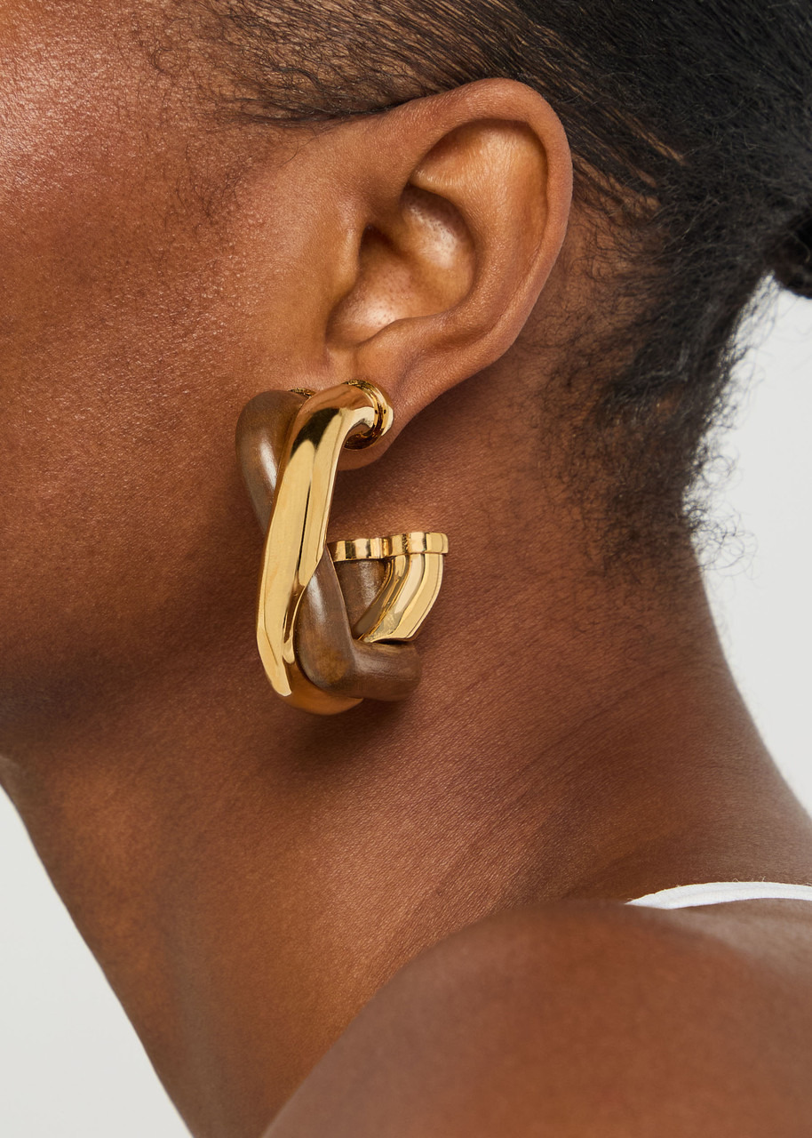 Jacquemus Les Doppio Two-tone Wooden Hoop Earrings - 2