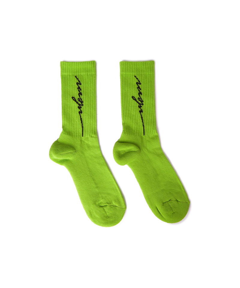 Socks with jacquard cursive logo 1