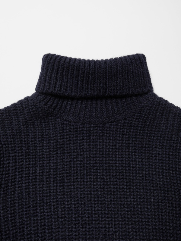 August Chunky Rollneck Knit Navy - 4
