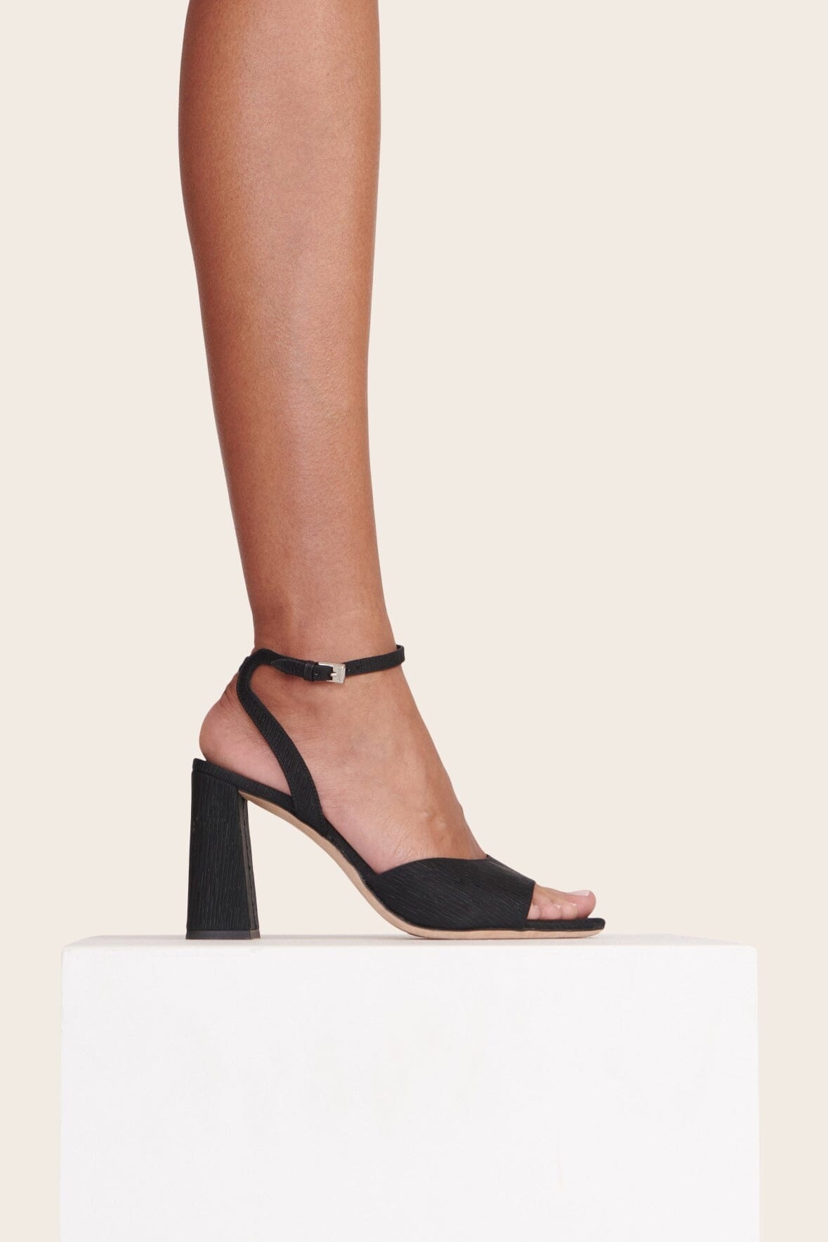 STAUD SOLANGE HEEL BLACK GROSGRAIN - 2