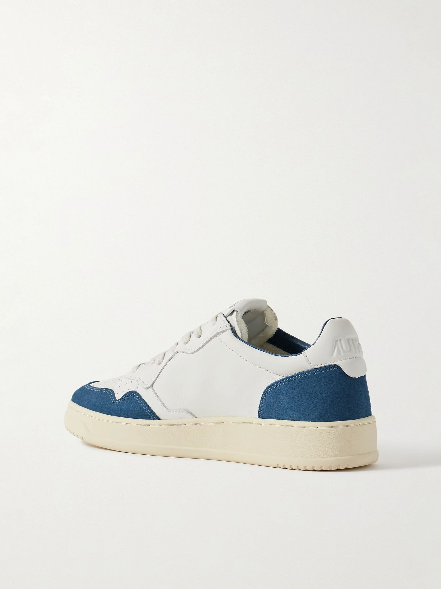 Medalist Suede-Trimmed Leather Sneakers White - 4