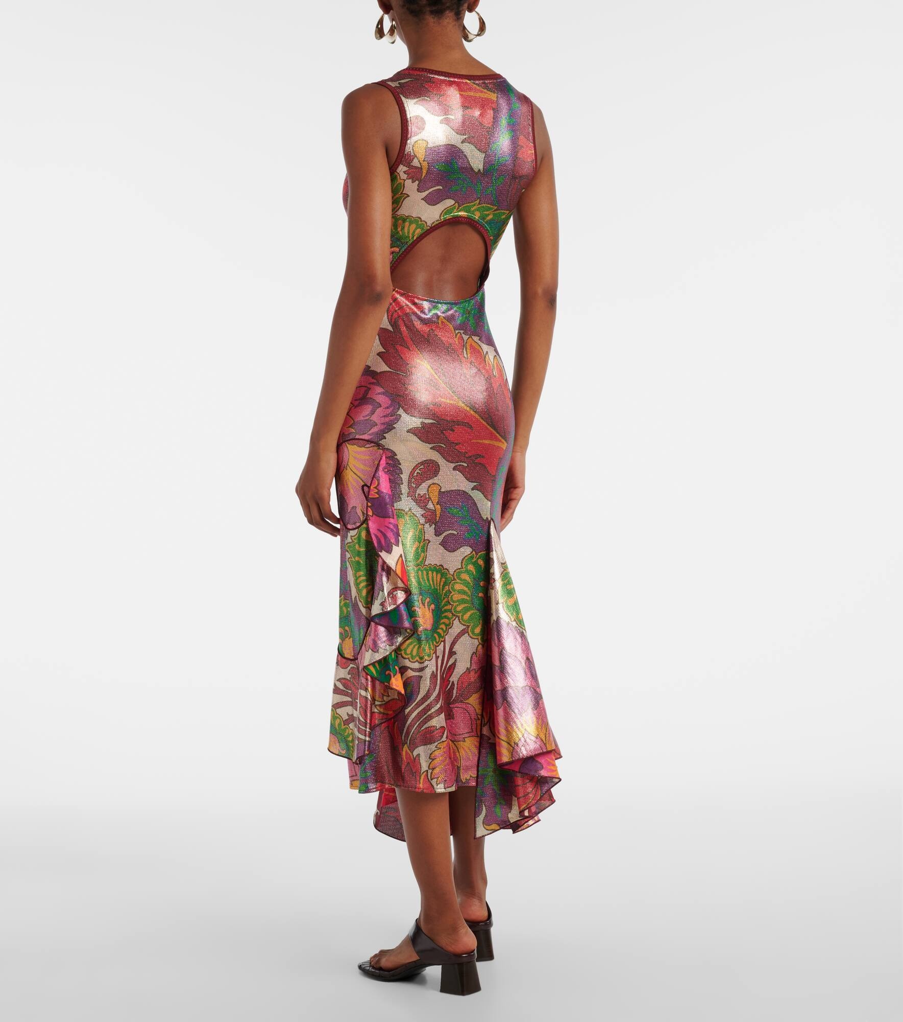 Printed satin maxi dress - 3