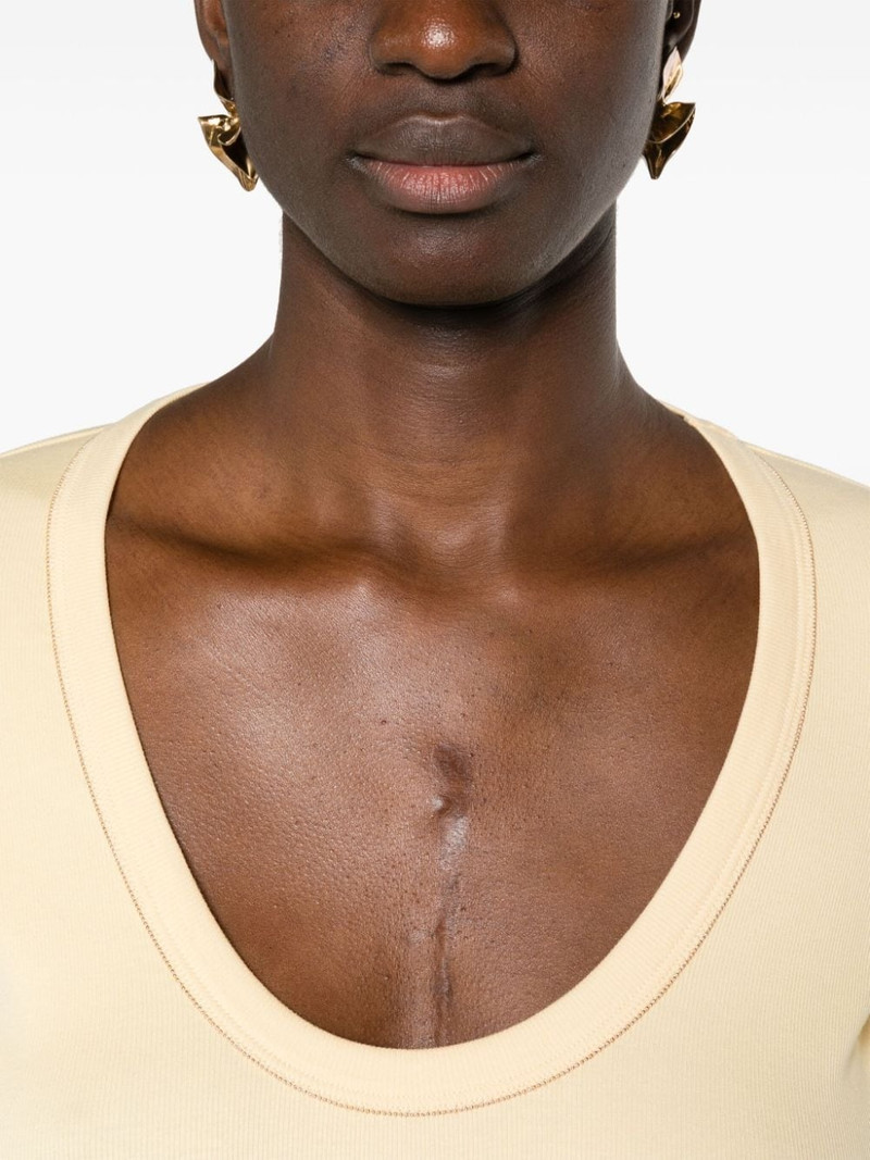 beaded-trim ribbed T-shirt 5