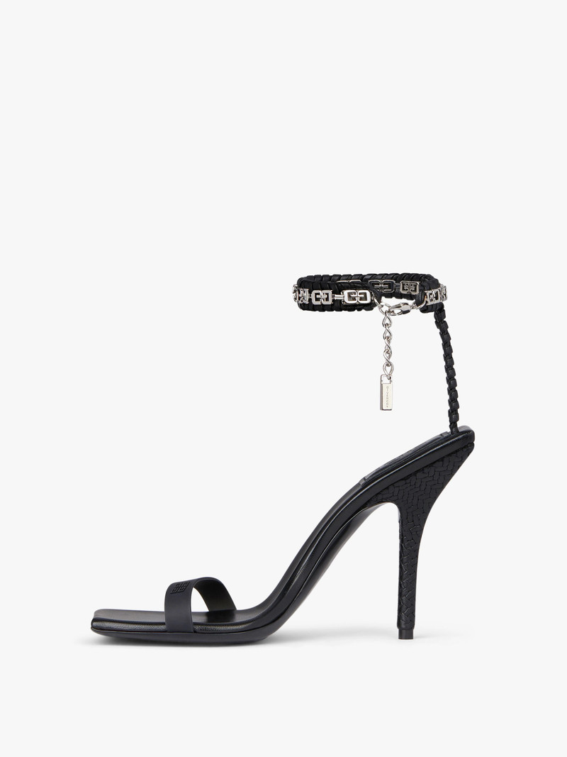Givenchy G WOVEN SANDALS IN BRAIDED LEATHER WITH CHAIN outlook