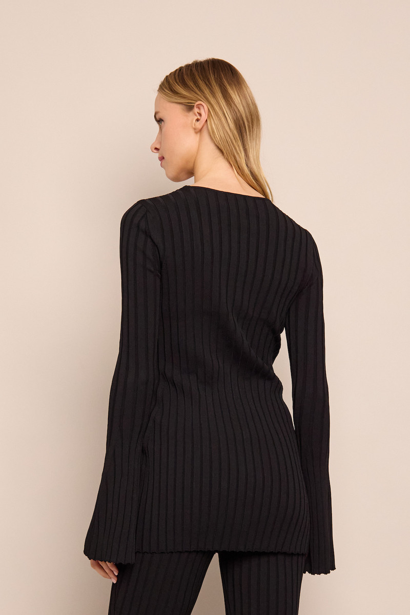 Estella Top Ribbed Ease with Golden Blooms 3