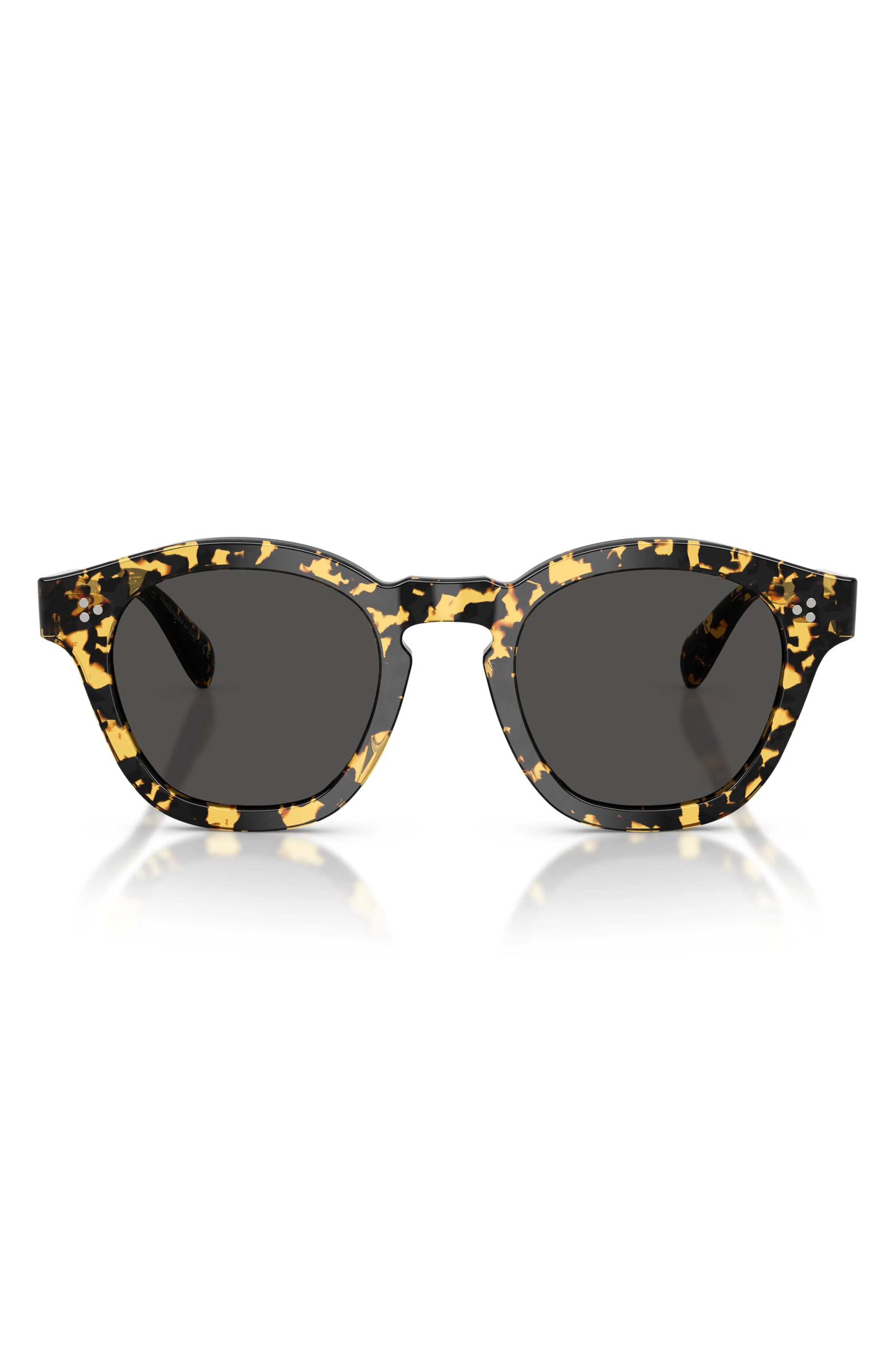 Oliver Peoples Boudreau La 48mm Round Sunglasses in Tokyo Tortoise /Grey at Nordstrom - 1