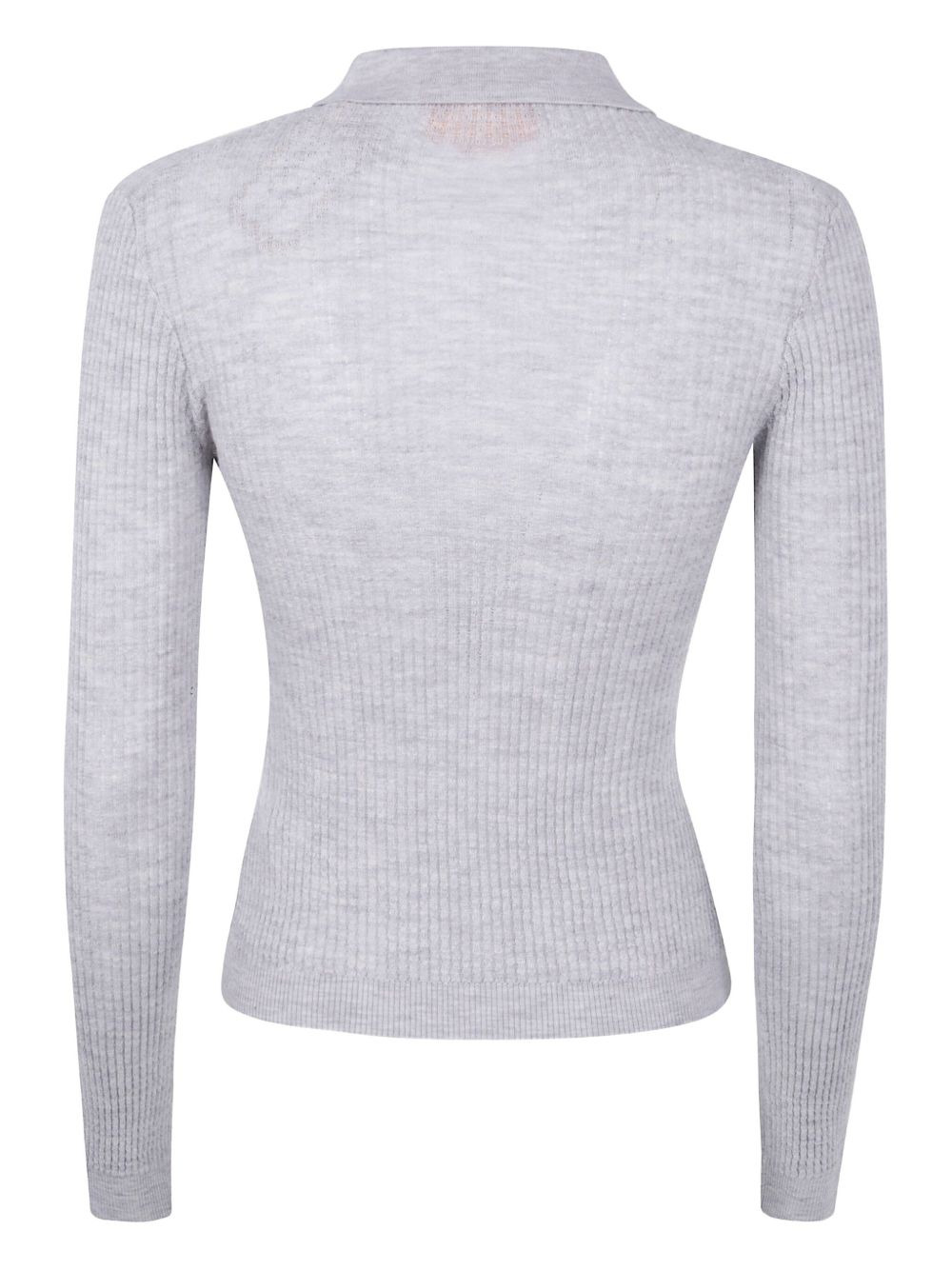 ribbed polo neck top - 2