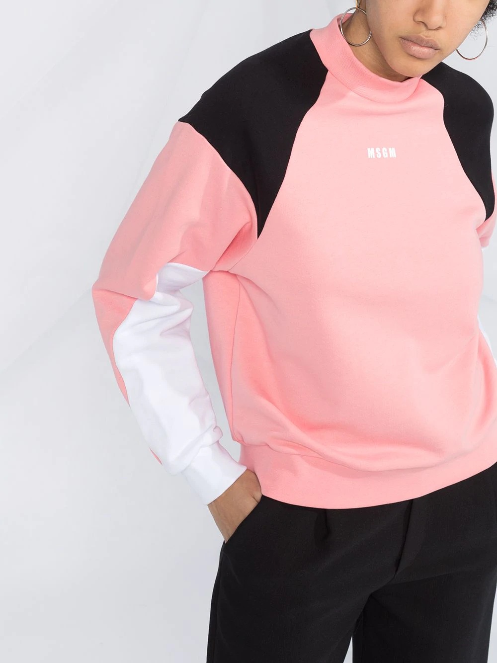 logo-print colour-block sweatshirt - 5