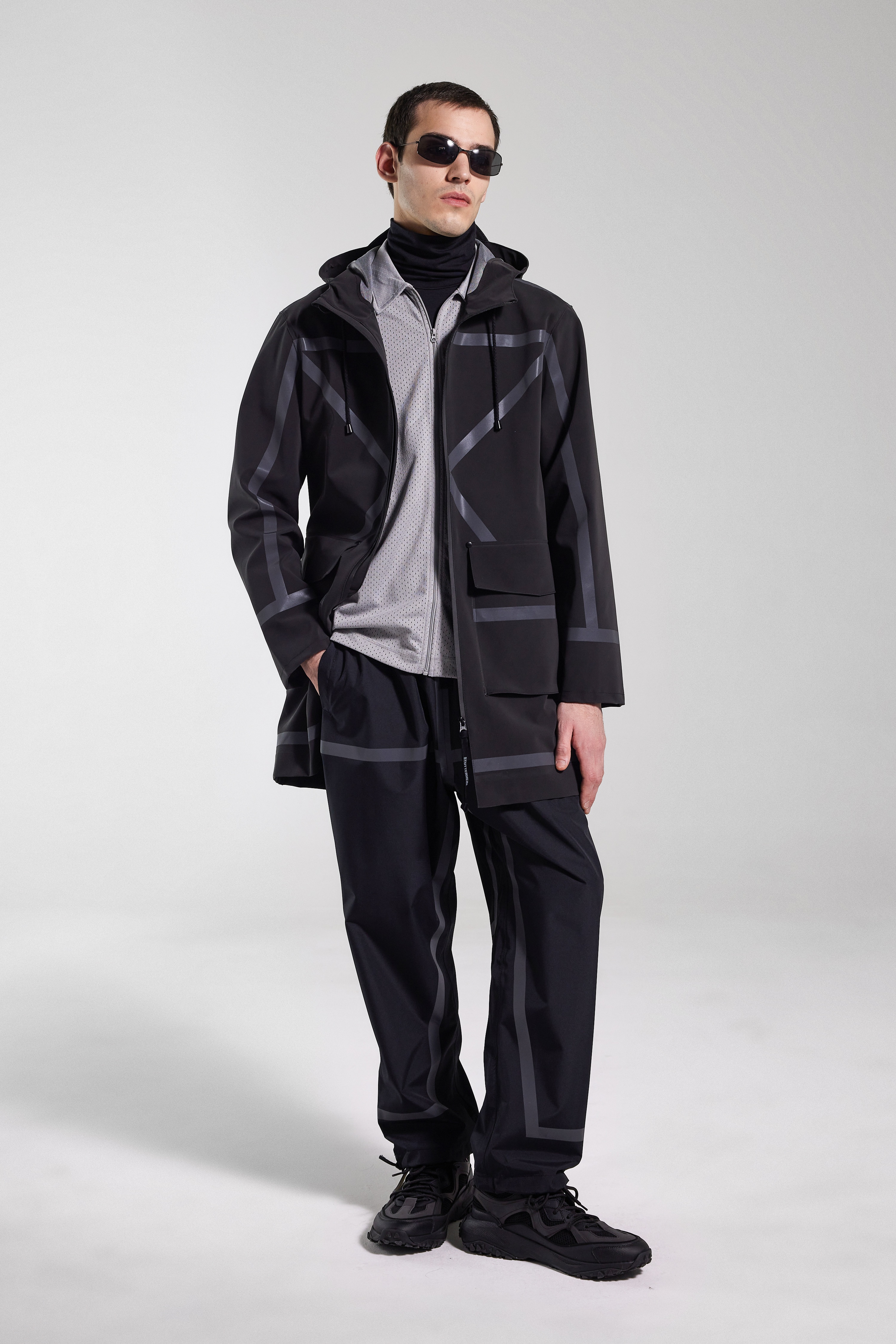 Stockholm Tape Matte Raincoat Black - 5