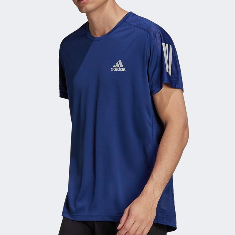 adidas adidas Leisure Fitness Training Crewneck Sports Short Sleeve Men's Blue H34494 outlook