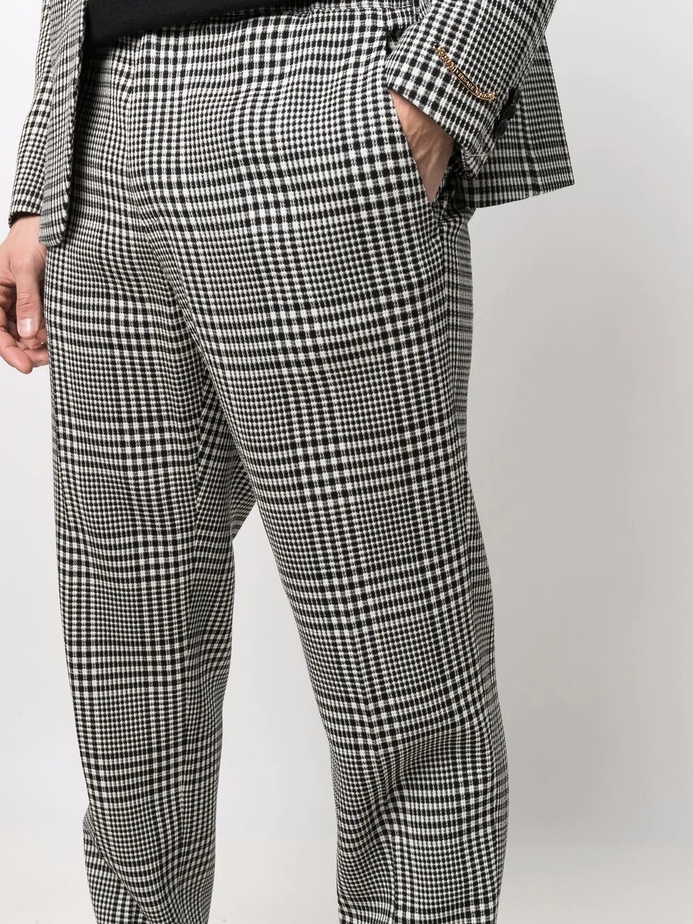 drawstring-waistband checkered trousers - 5