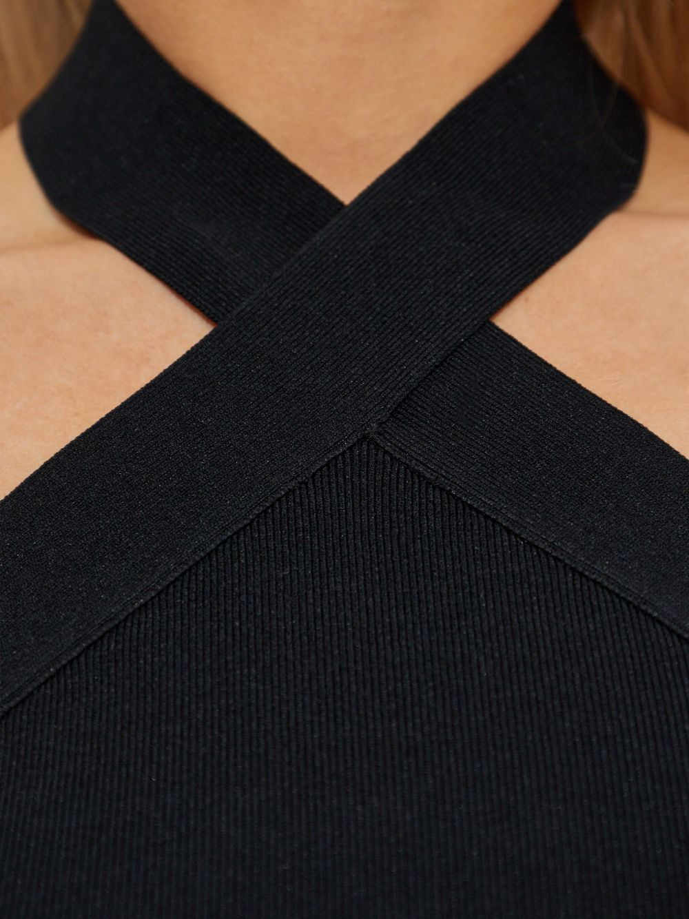 cross-neck ribbed top - 5