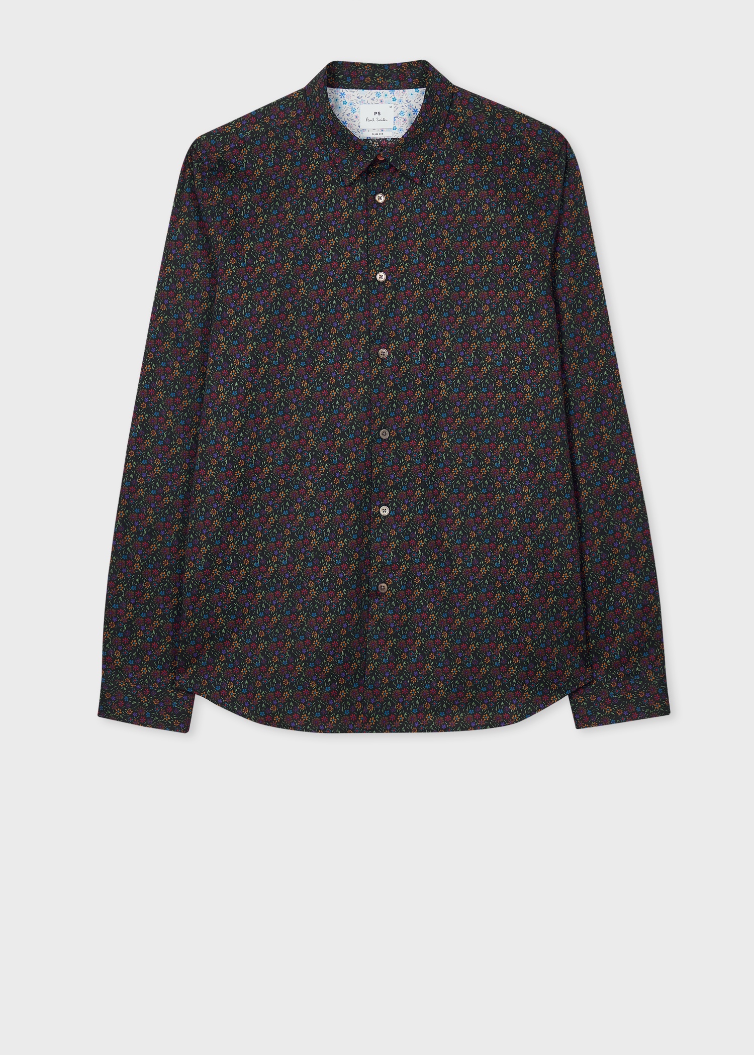 Slim-Fit Navy 'Small Floral' Print Shirt - 1