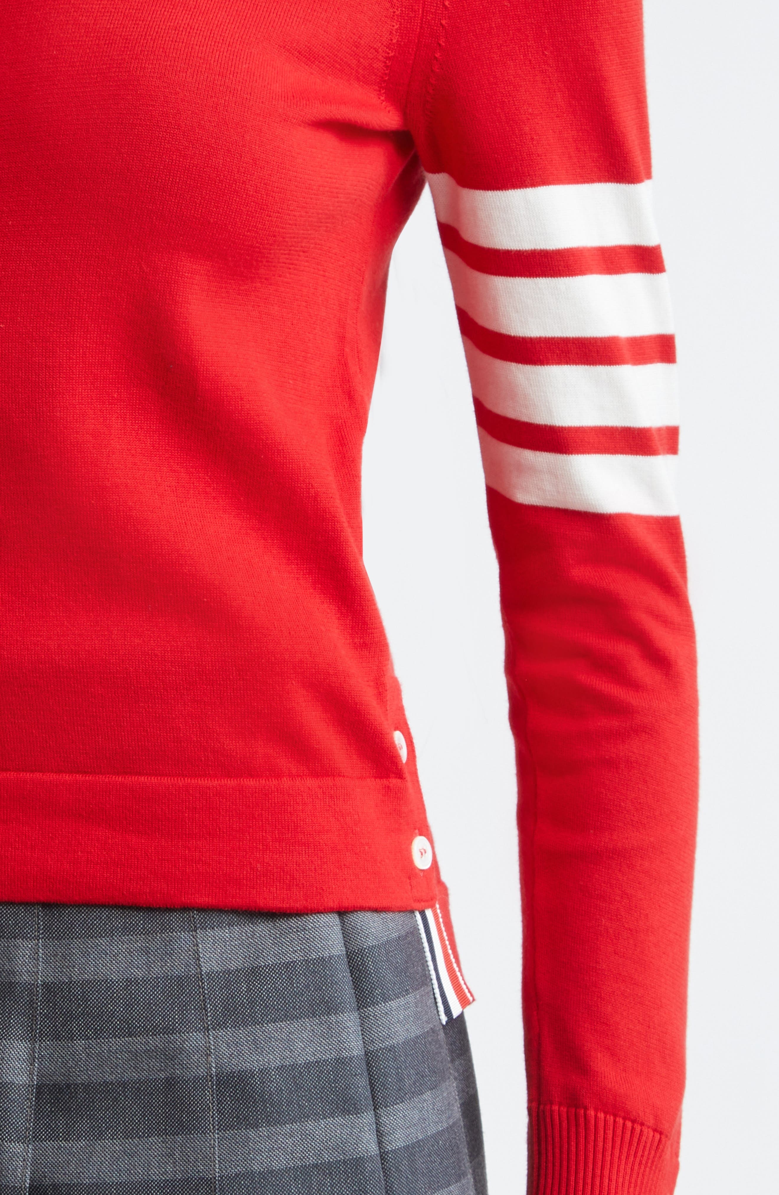 Thom Browne 4-Bar Jersey Stitch Cardigan in Red at Nordstrom - 5