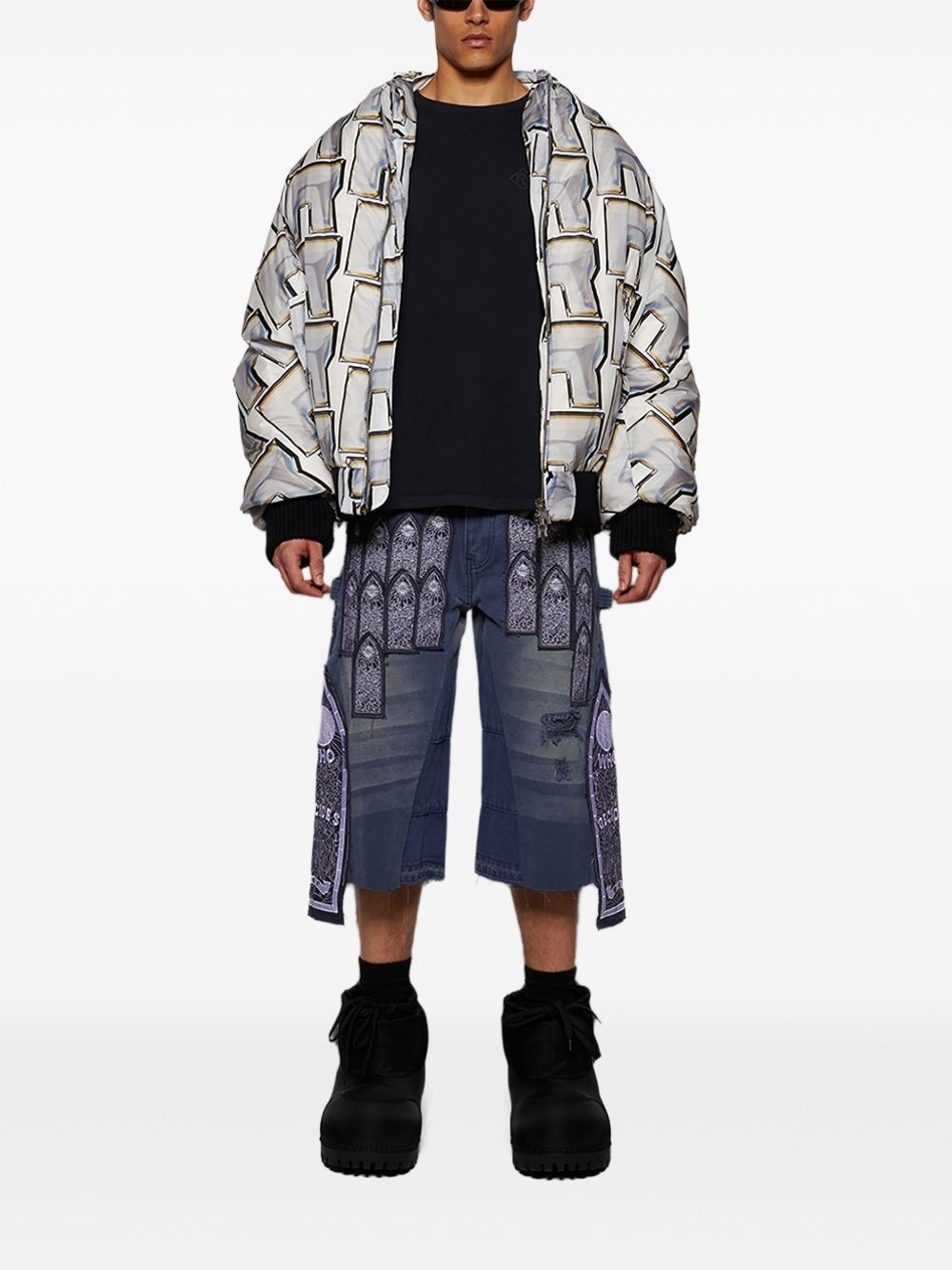 abstract-pattern print jacket - 2