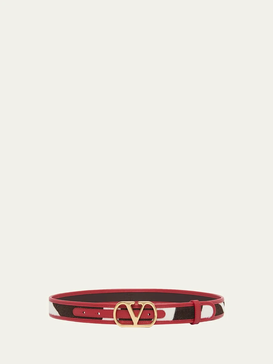 VLogo Signature Calf Hair Leather Belt - 1