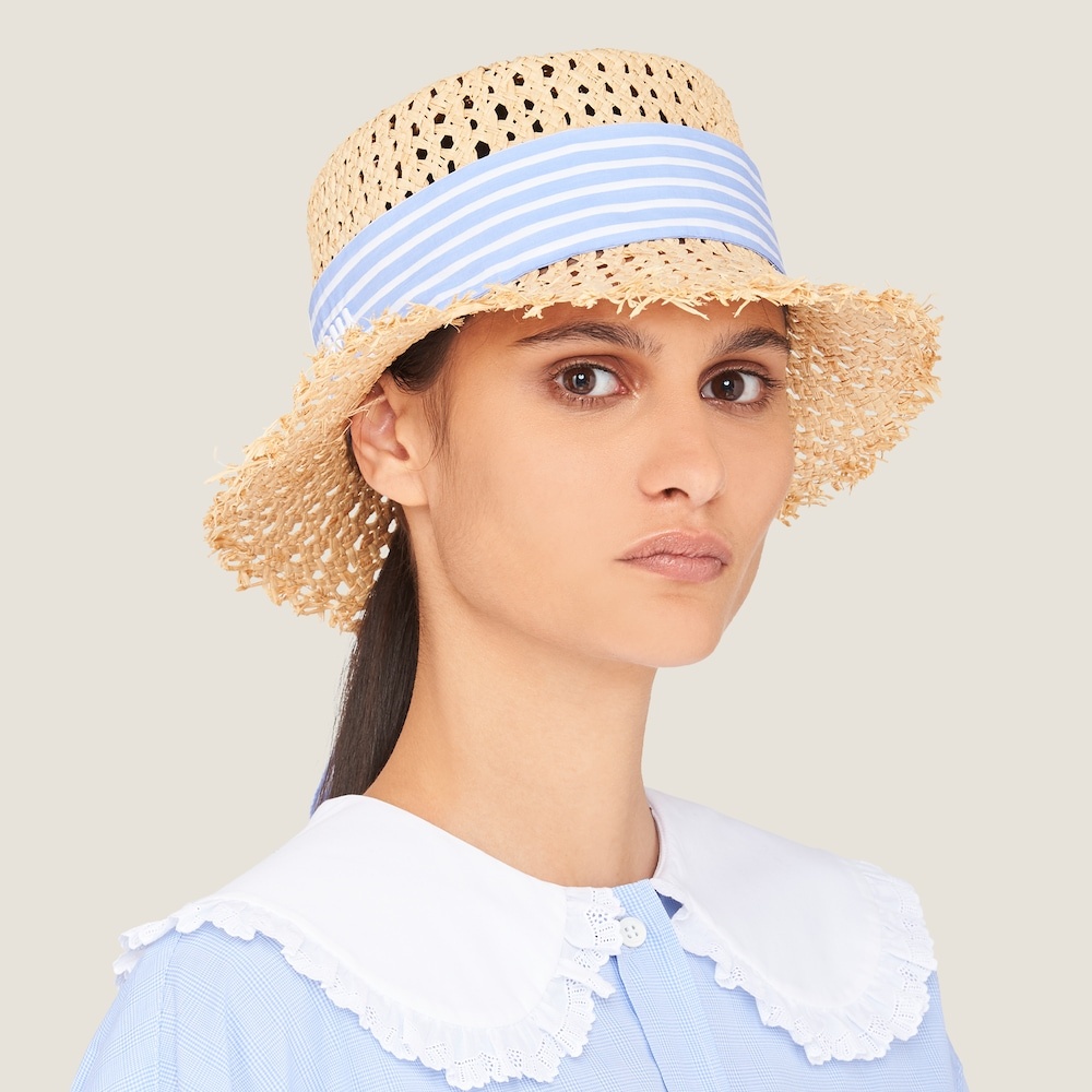 Miu Miu Straw Hat With Logo