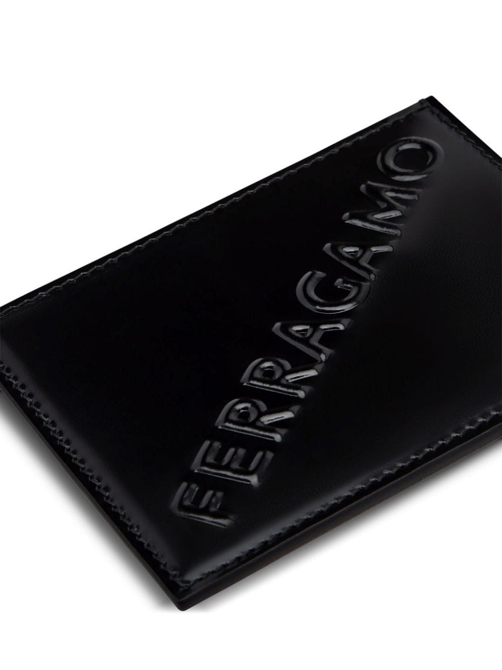 logo-embossed leather cardholder - 5