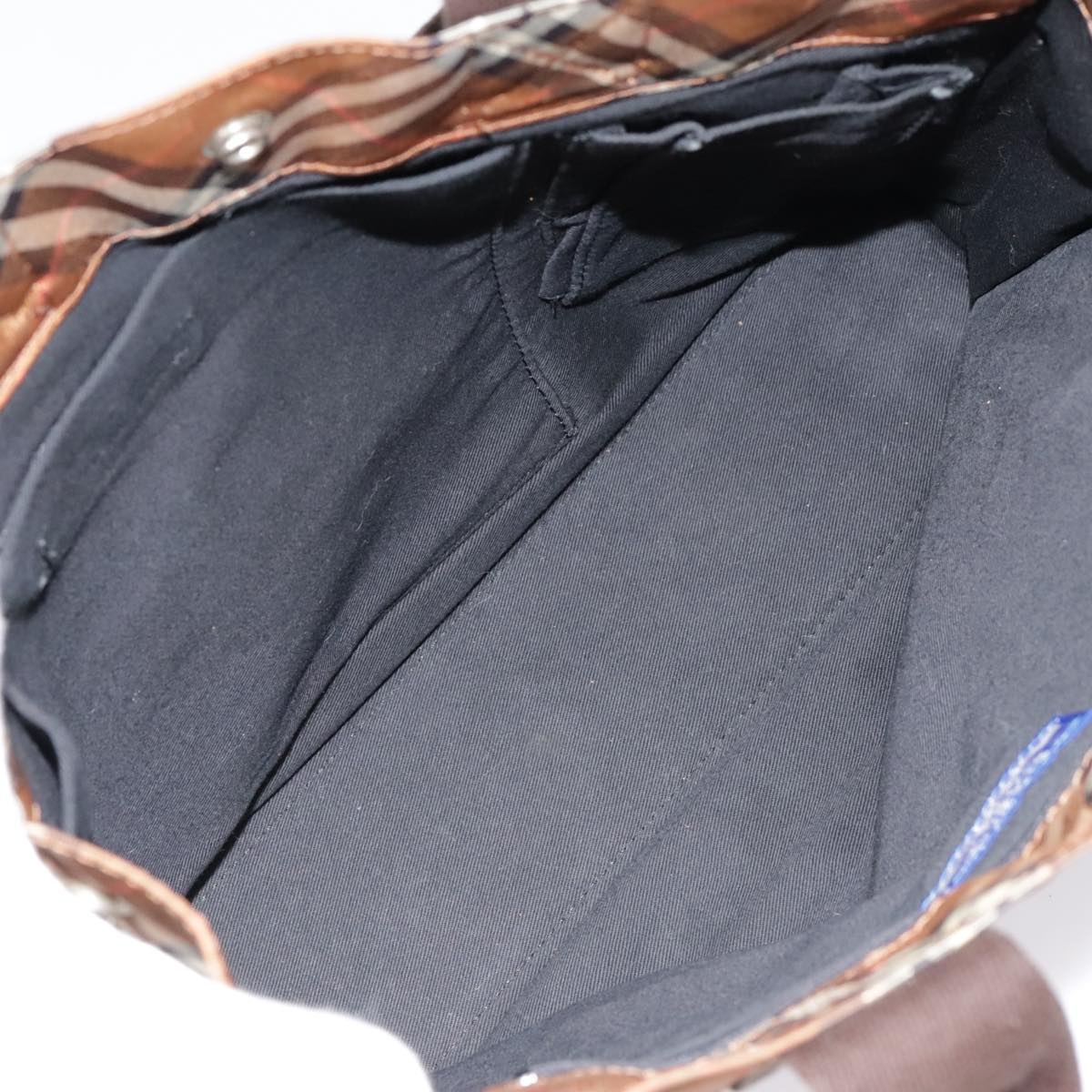 Burberry Nova Check Blue Label Tote Bag Nylon Brown - 15