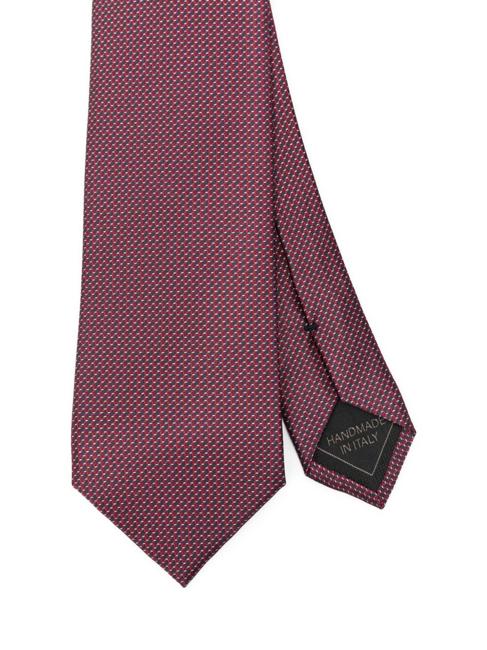 geometric-pattern silk tie - 3