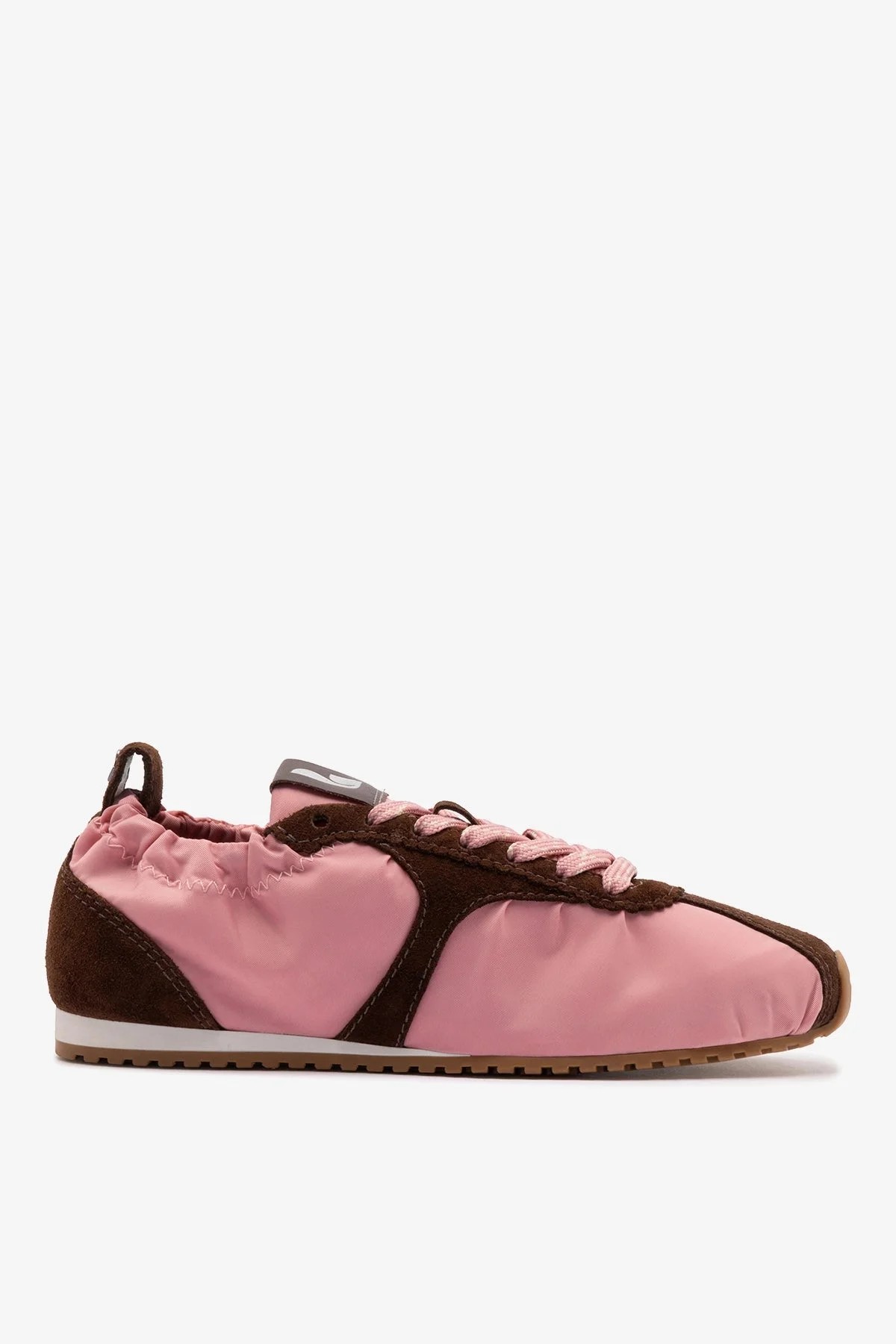 Stella Lite Sneaker In Tulip Nylon and Brown Suede - 1