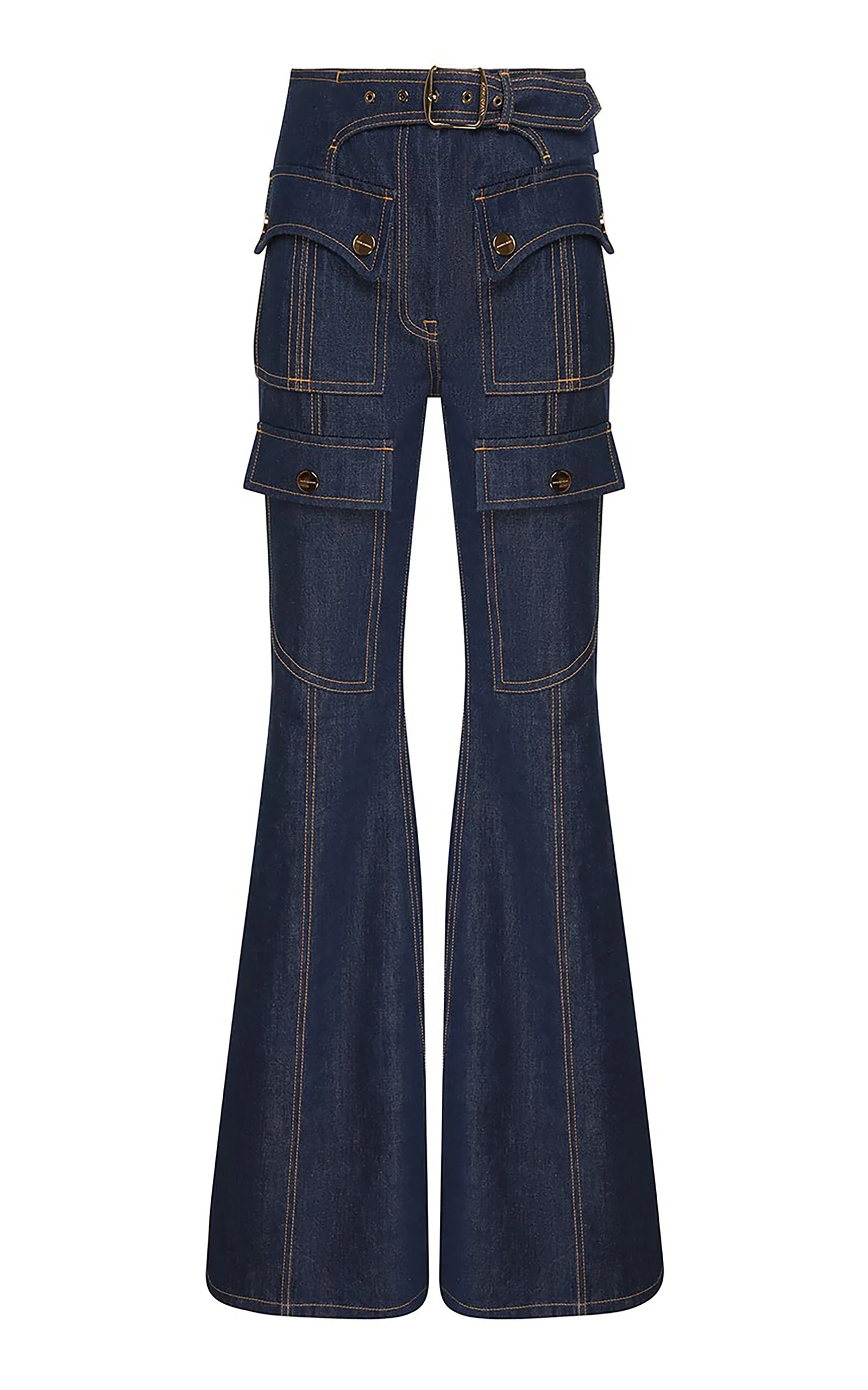 Luna Utility Denim Flared Jeans dark wash - 1