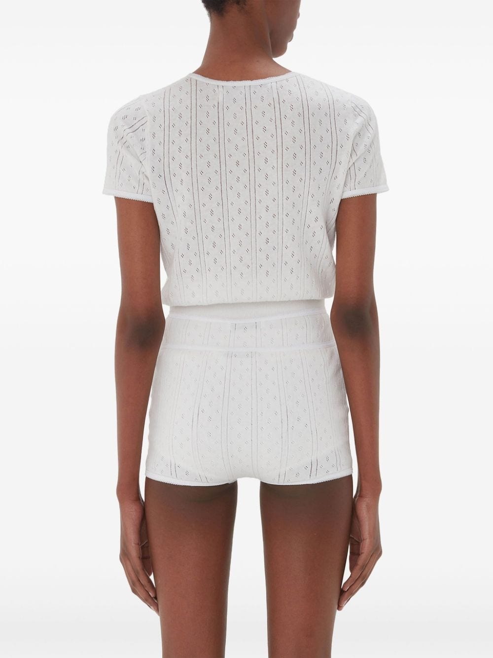 pointelle cap-sleeve top - 4