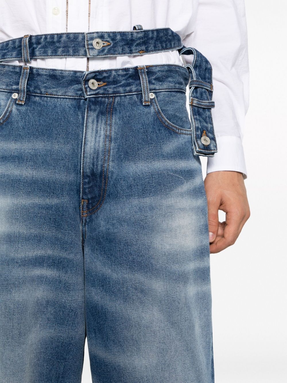 double-waist wide-leg jeans - 6