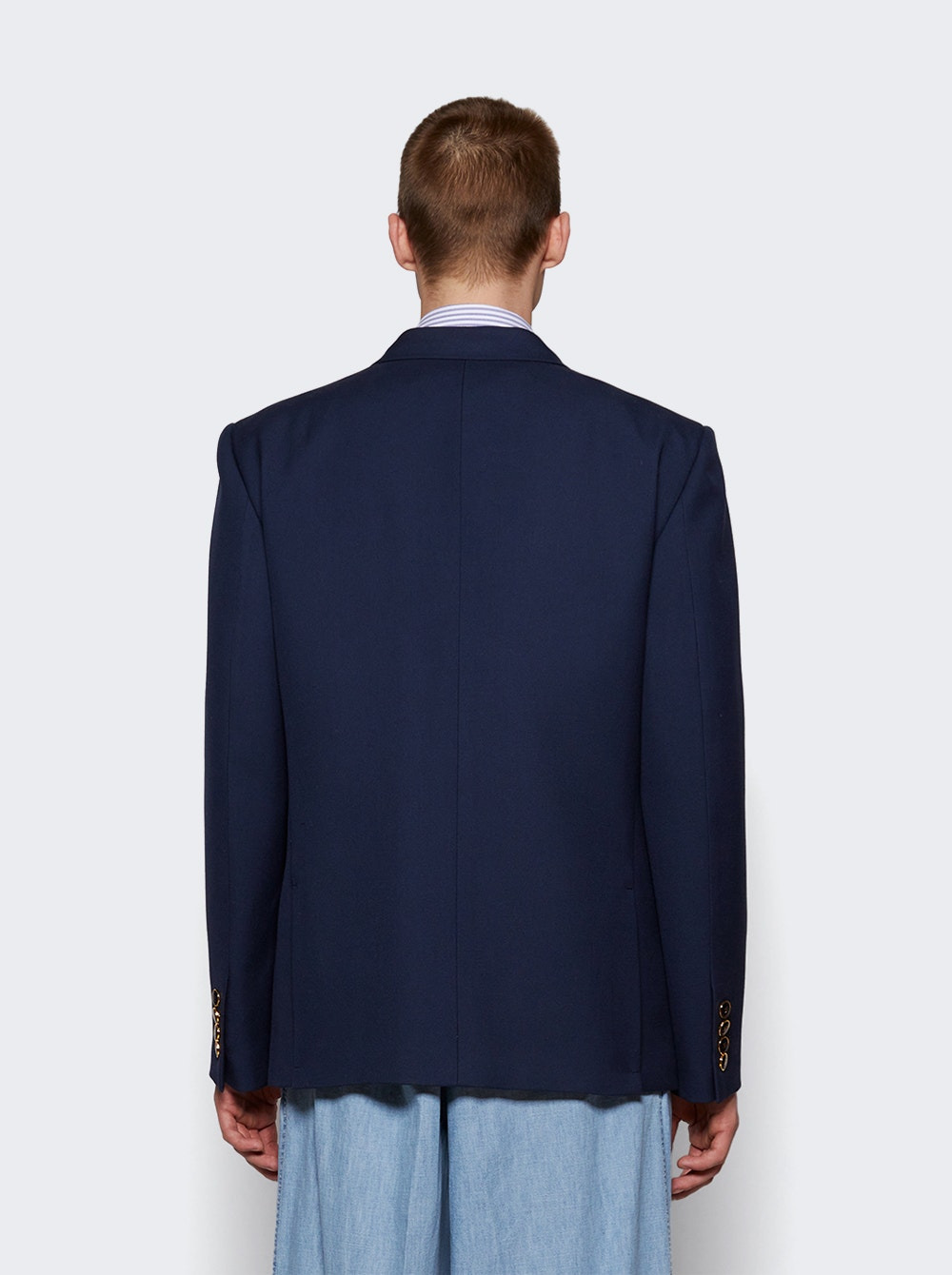 Single Breatsed Blazer Indaco - 5