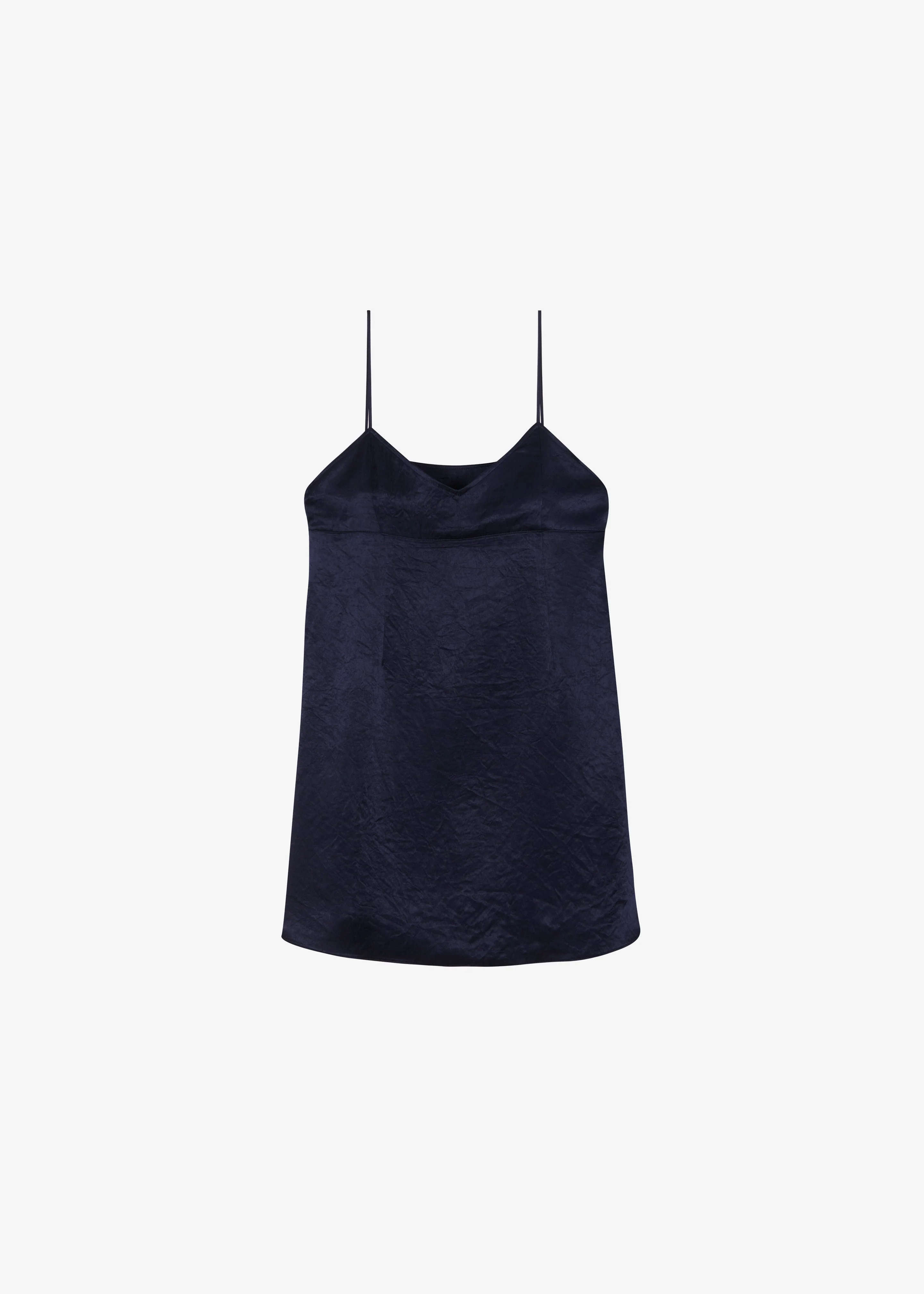 Elma Satin Mini Dress - Navy - 1