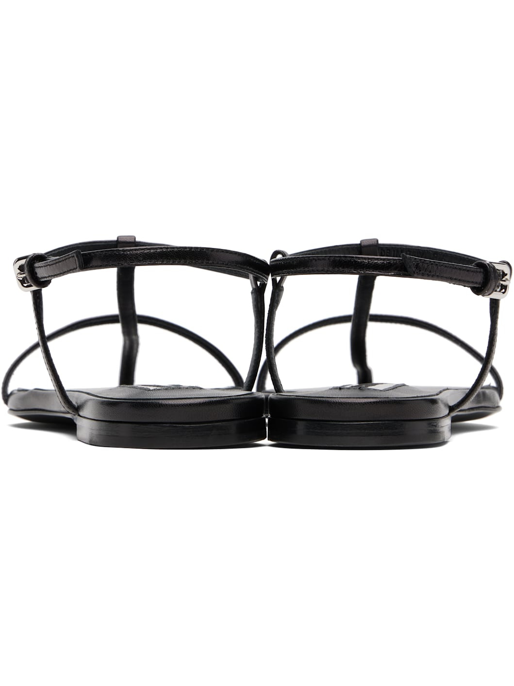 Black Cage Flat Sandals - 2