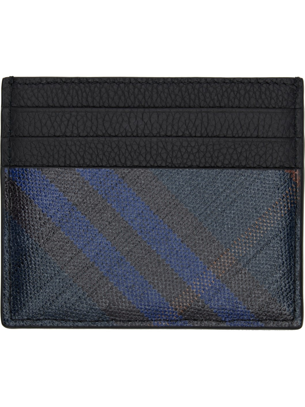 Navy Tall Check Card Holder - 2