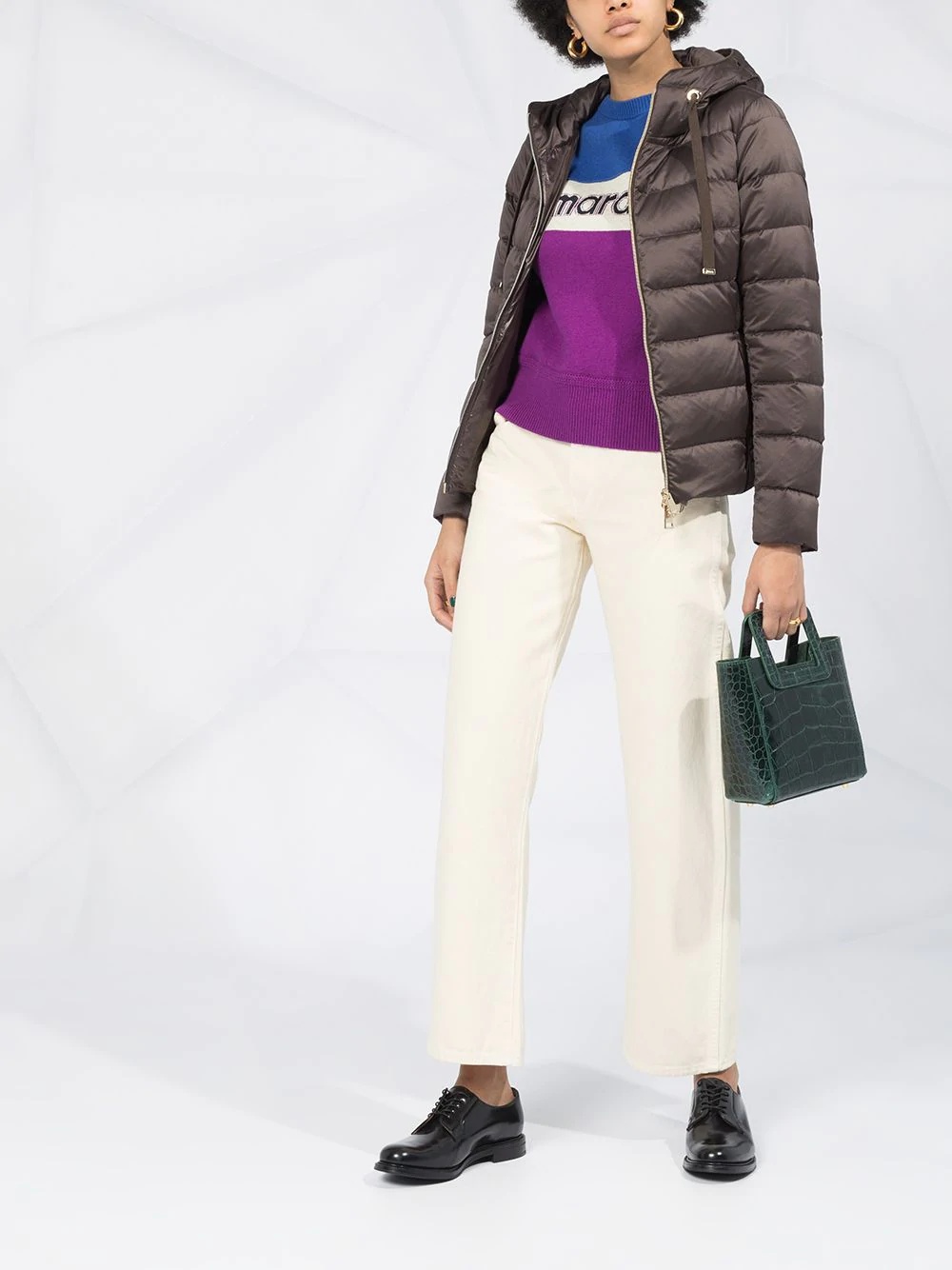 zipped puffer jacket - 2