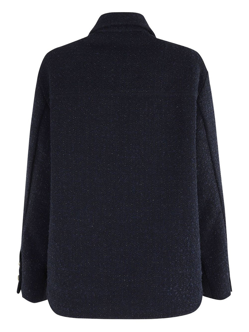 PINKO glitter-flecked button-front tweed jacket outlook