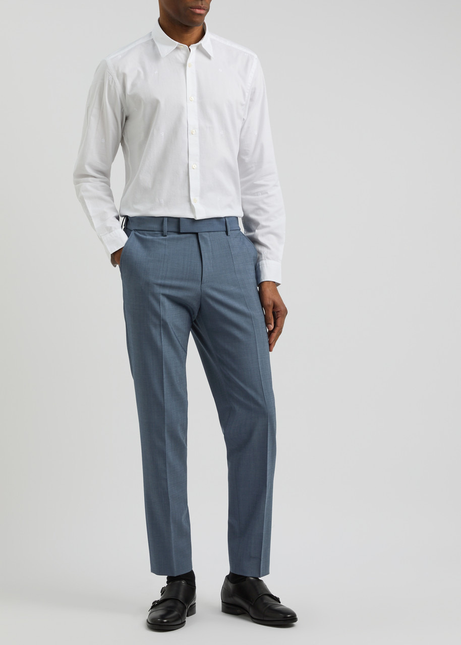 Boss Slim-leg Stretch-cotton Trousers - 4
