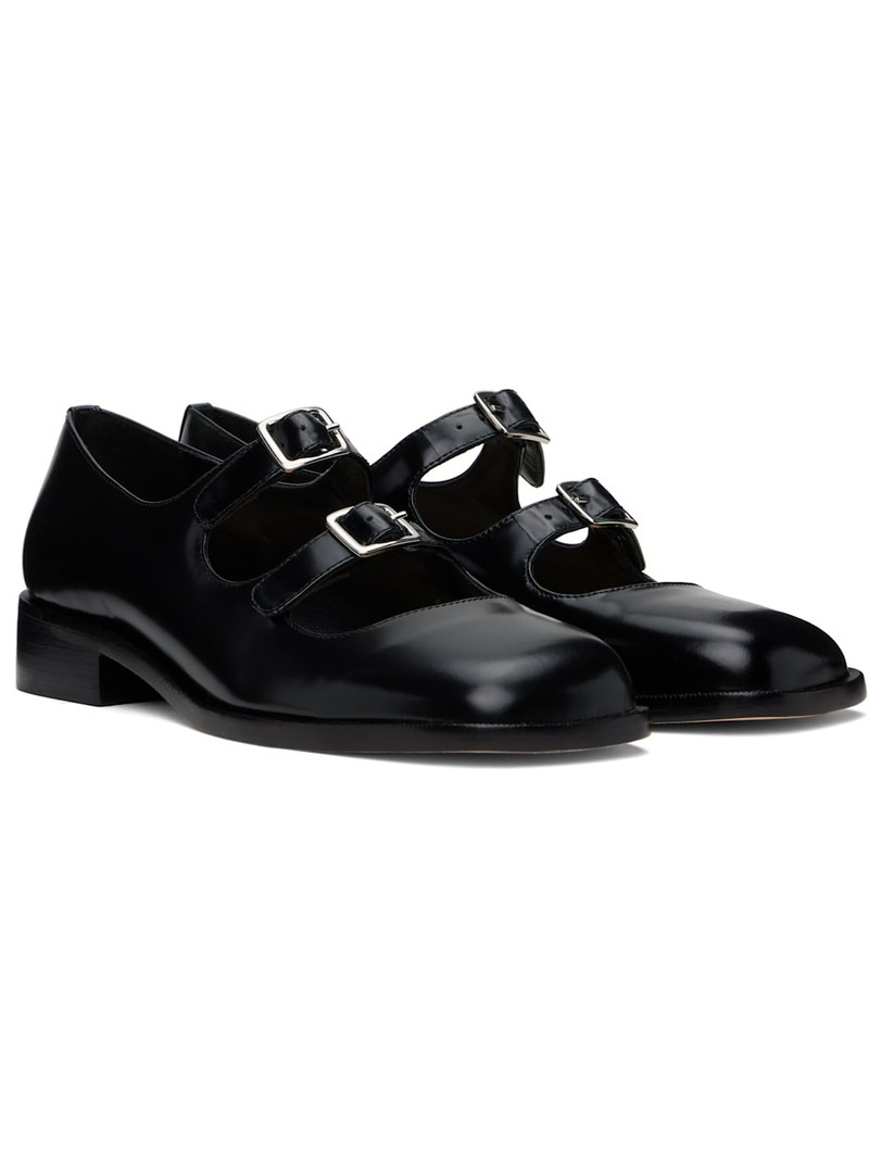 Black Double Strap Ballerina Flats 4