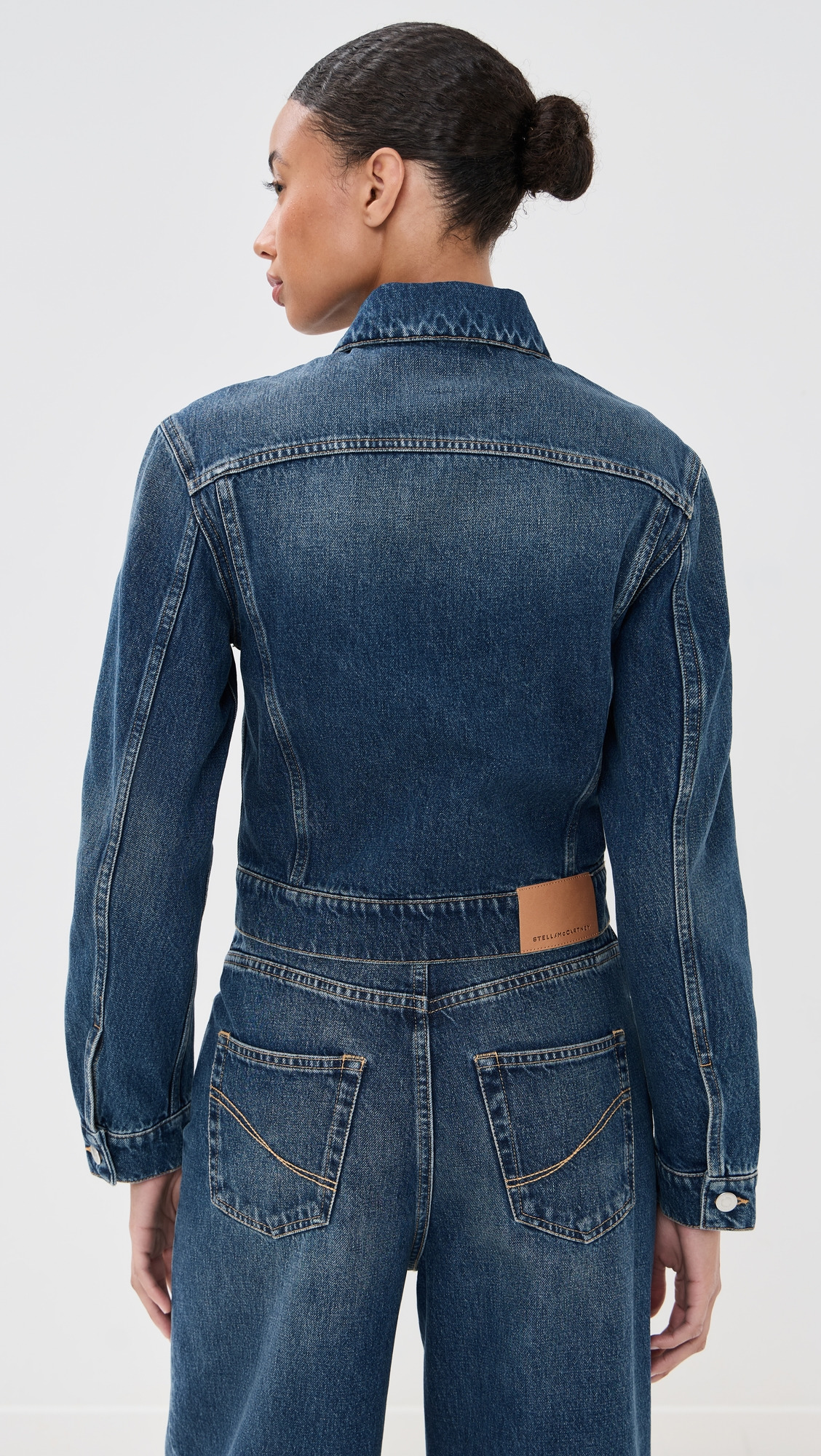 Dark Blue Button Up Denim Jacket - 2