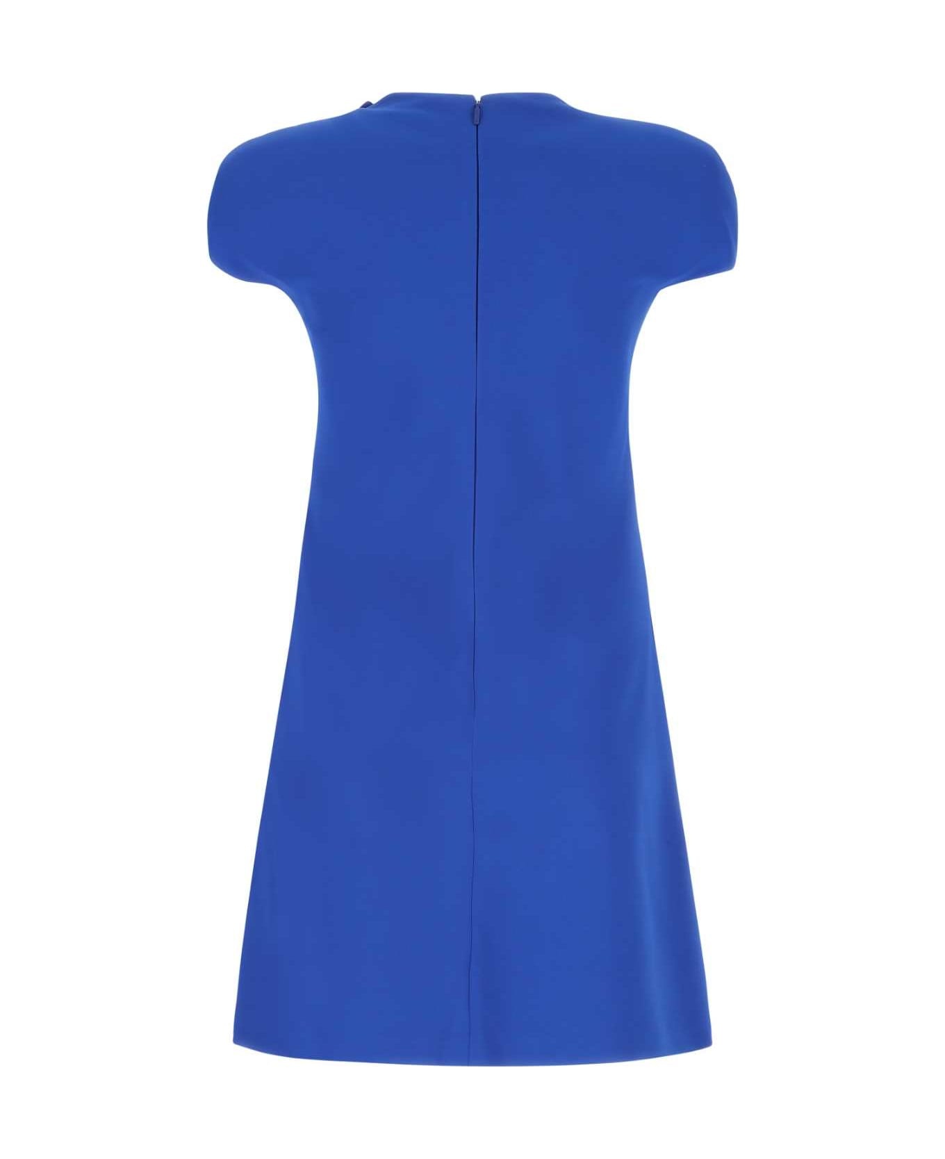 Electric Blue Stretch Crepe Mini Dress - 2