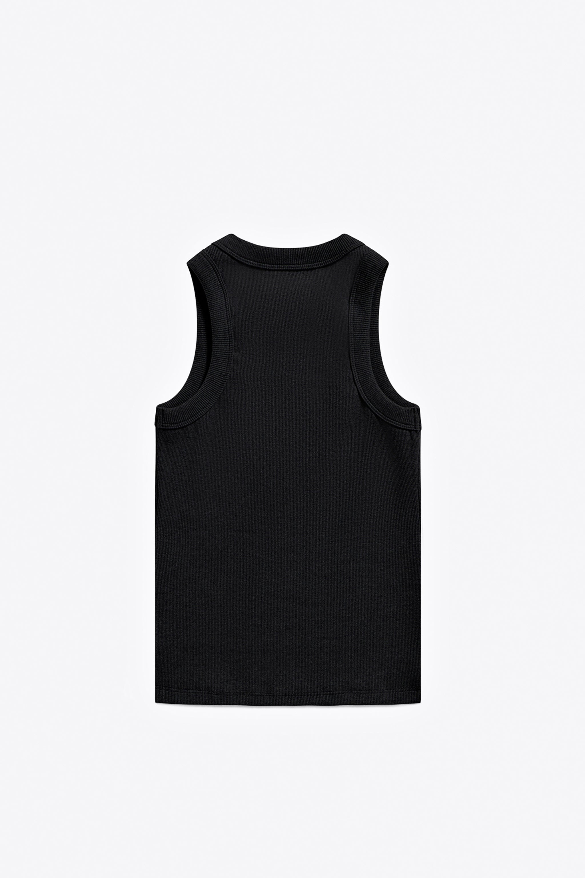 DISTRESSED CRYSTAL RIBBED KNIT TANK TOP - 2