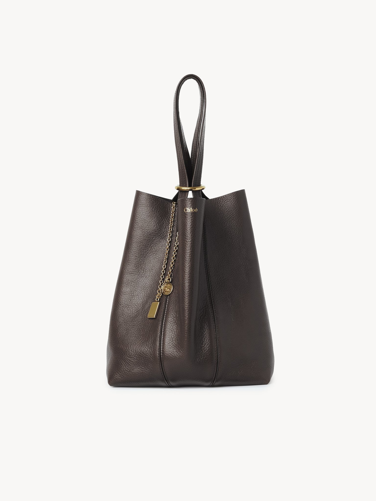 CHLOÉ SPIN TOTE BAG IN GRAINED LEATHER - 2