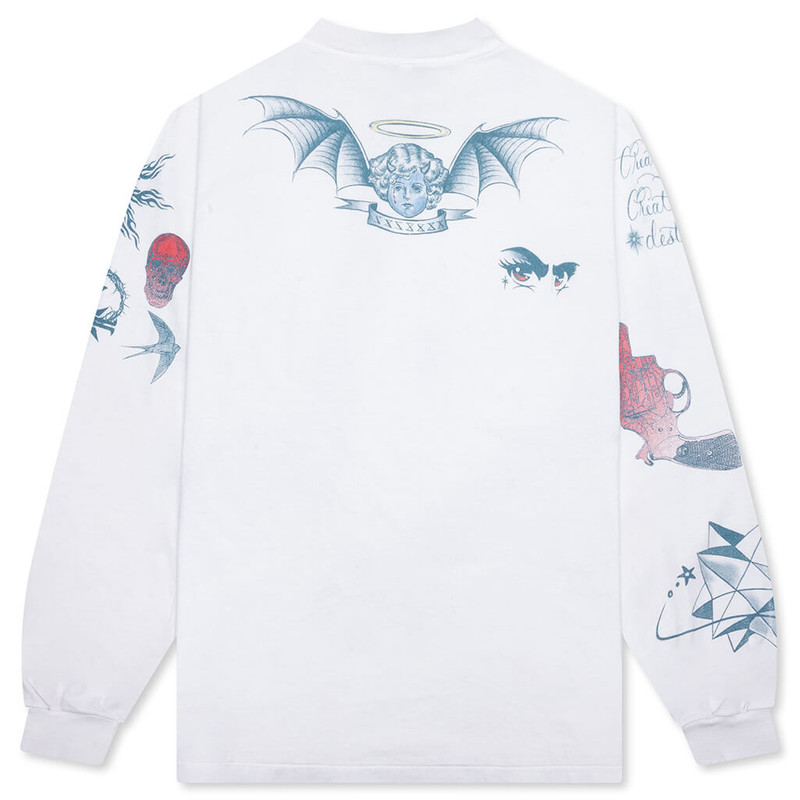 SAINT M×××××× SAINT M6 X DR. WOO TATTOO L/S TEE - WHITE outlook