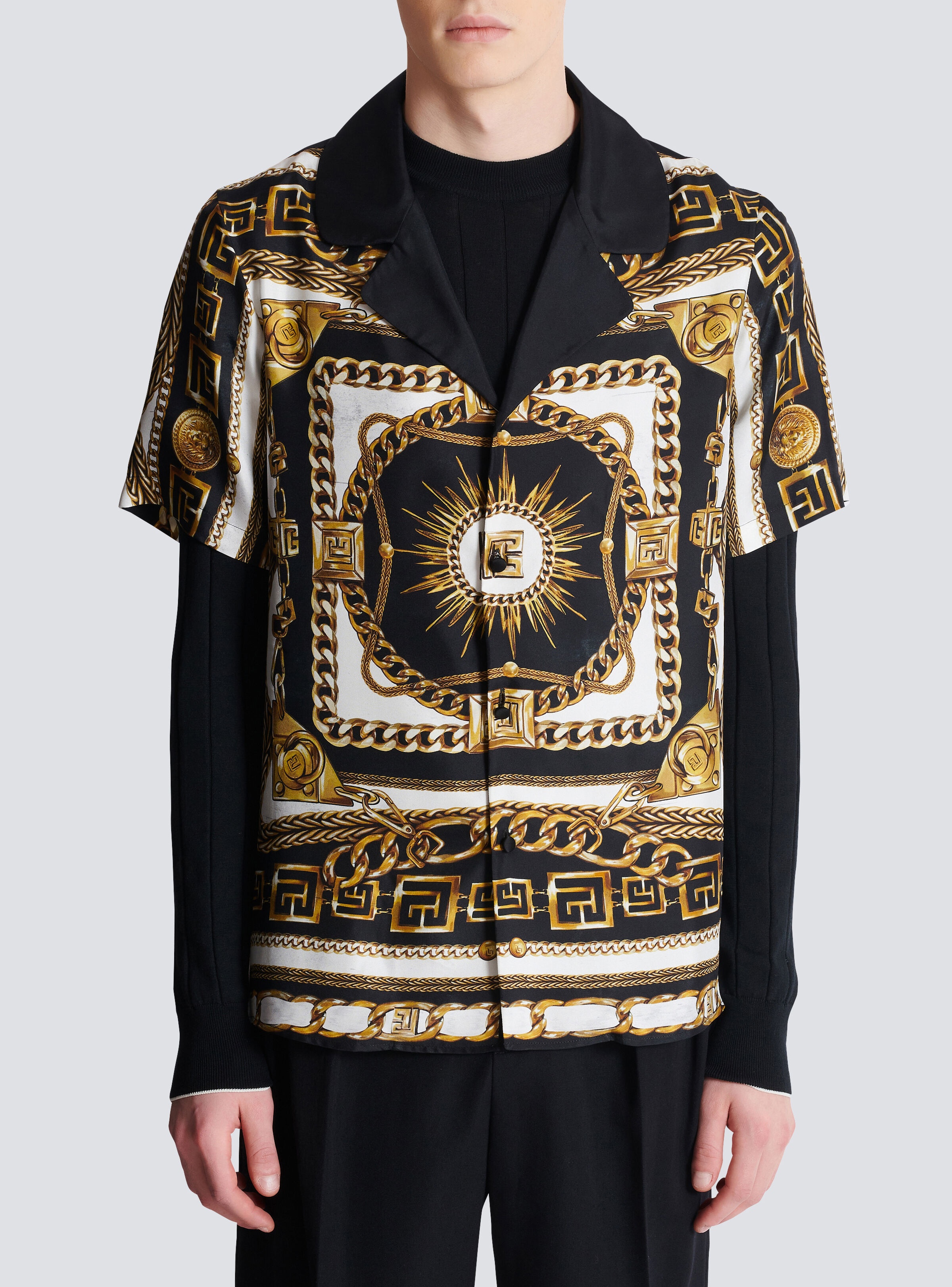 Printed pyjama shirt with Foulard Chaînes pattern - 5