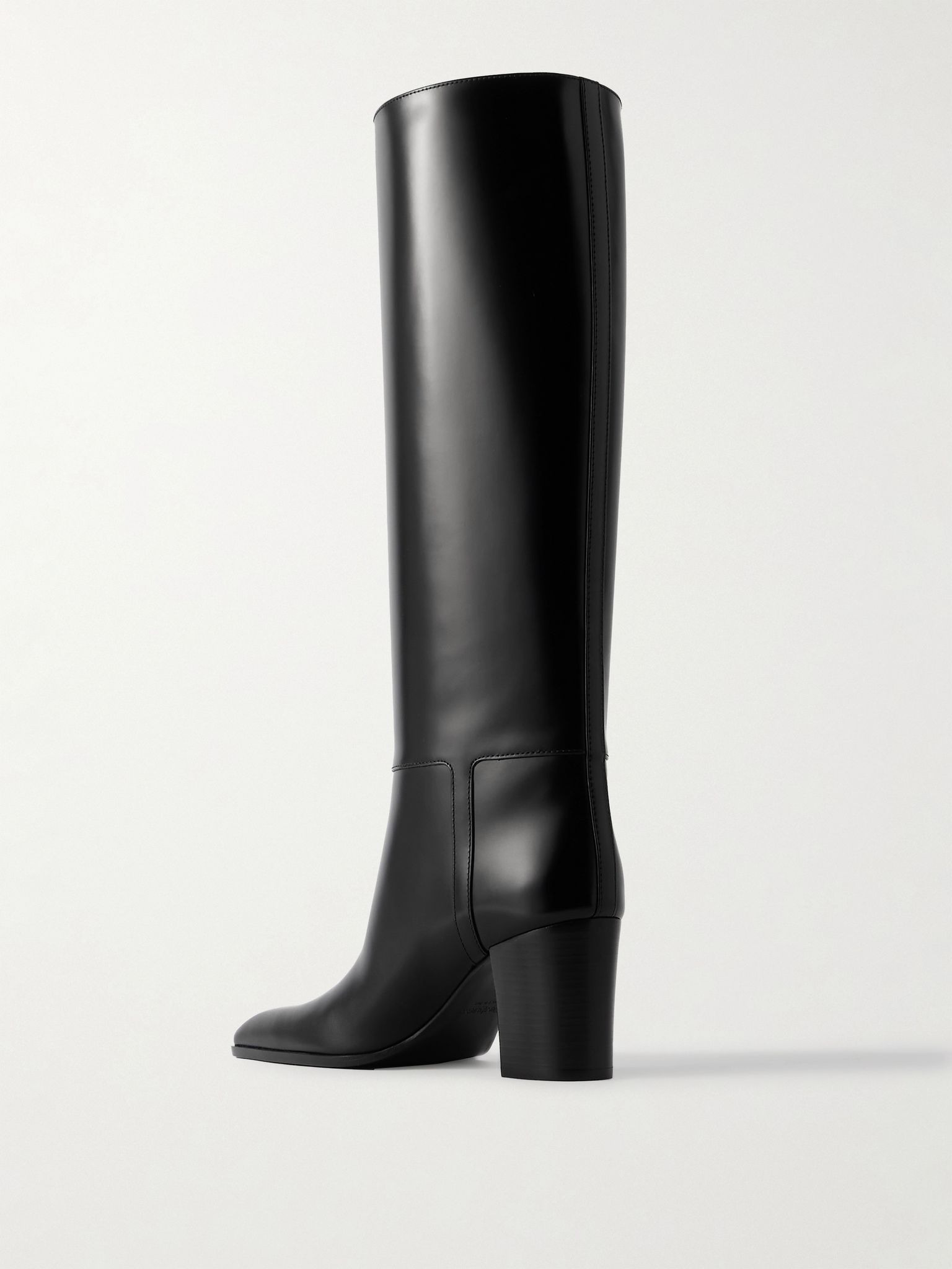Julia buckle-embellished leather knee boots Black - 3