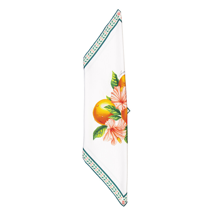 Casablanca Ladies Orange Silk Scarf In Fleur - 4